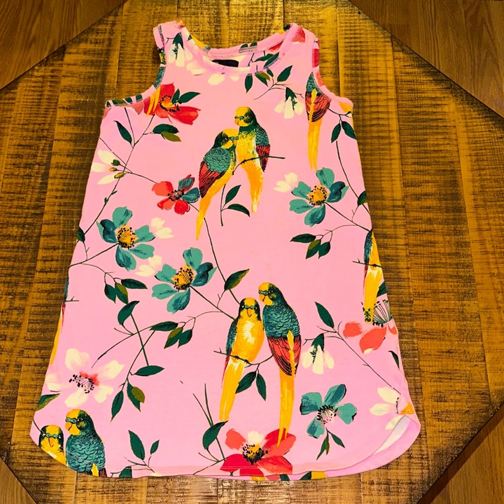 Pink Gap Dress with Bird Print Girl’s Size 10
